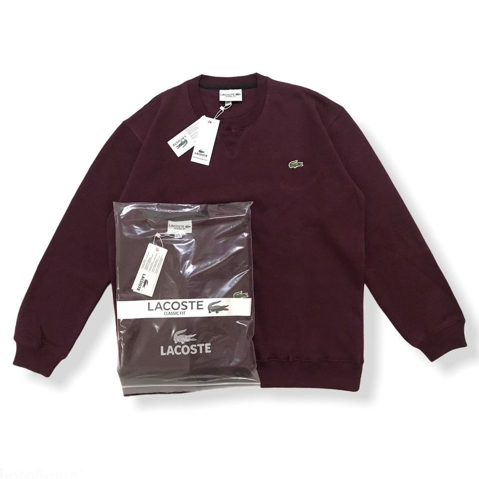 CREWNECK PRIA Wanita Basic Polos Premium Bahan Fleece Tebal / Sweater Crewneck Lacoste / Sweatshirt