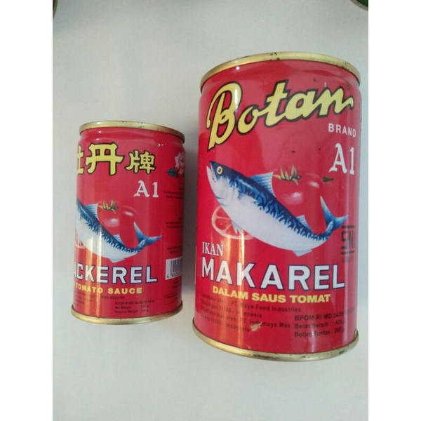 

sarden BOTAN MACKAREL besar 425 gr /Kecil 155 gr kemasan kaleng