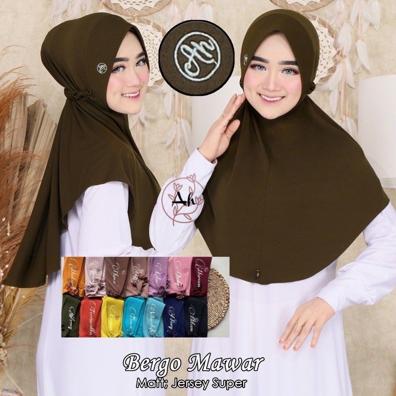 Bergo Mawar Jersy Super / Bergo Jersy premium / Bergo ah