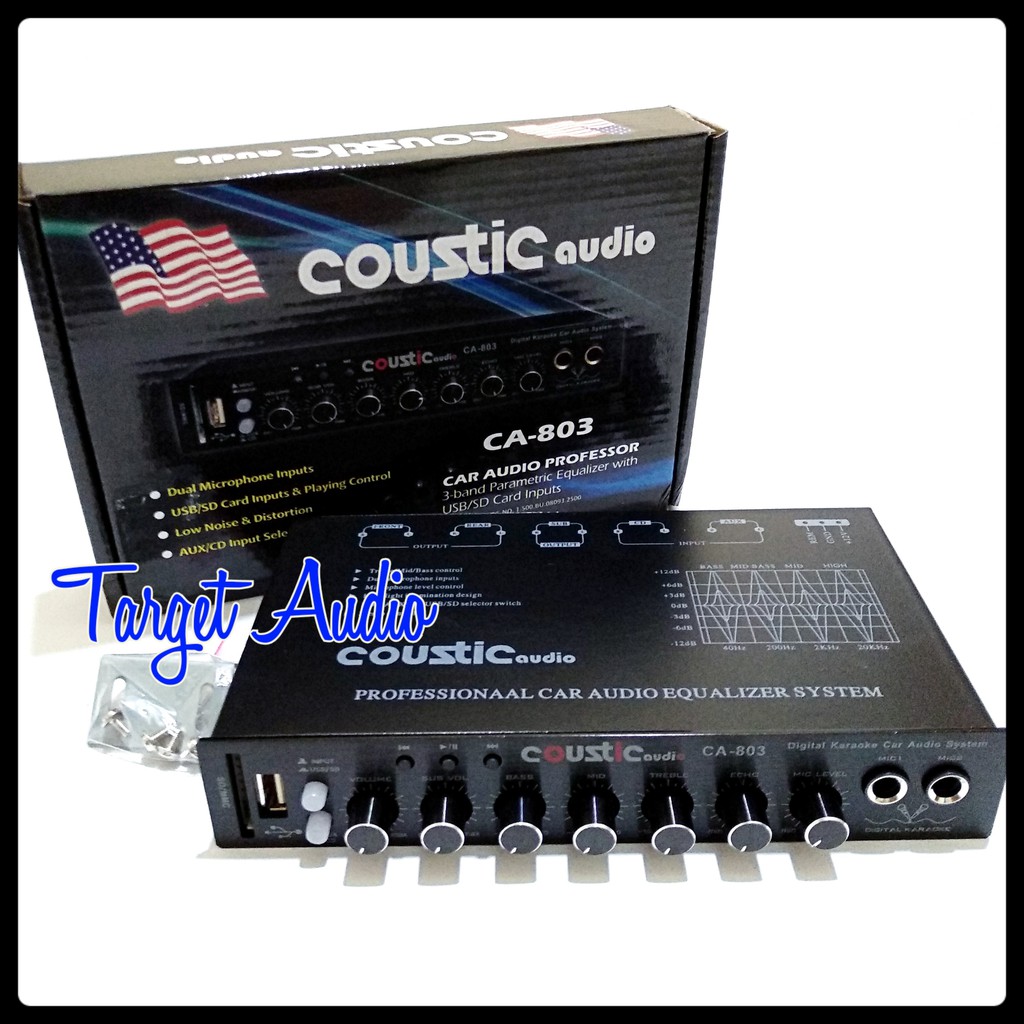 Jual Parametrik EQ/Pre Amp/Usb/Sd Card input/Mic input. Coustic CA803