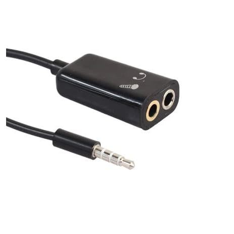 KABEL Splitter Audio Jack AUX 3.5mm Male to Dual Socket Female AUX // to MIc + Audio Earphone