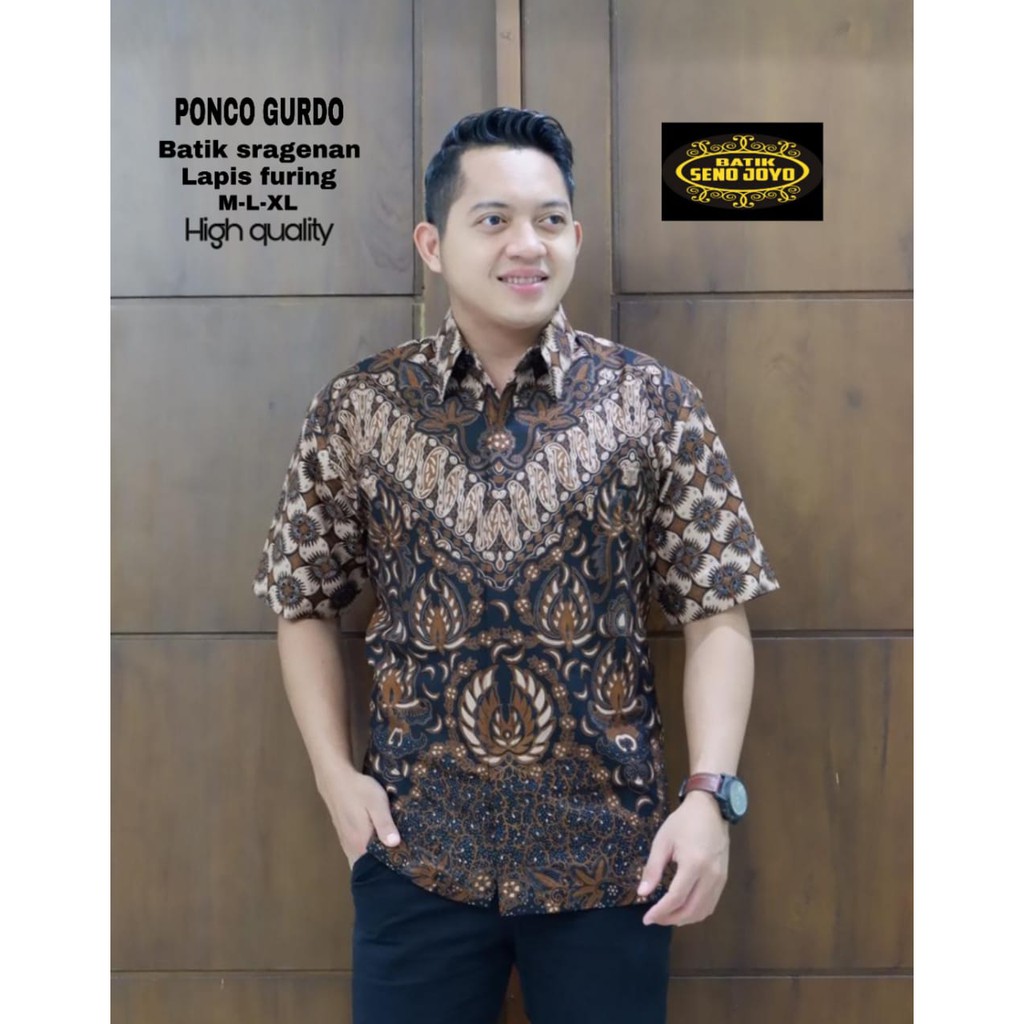 PONCO GURDO SENOJOYO KEMEJA BATIK PRIA SOLO LENGAN PENDEK LAPIS FURING ATASAN BATIK PREMIUM MODERN PEKSI SEJAGAD PARANG LUHUR PARANG KAWUNG MODANG BIRU INDRALAYA DEWANTA KOPI LASEM SEKAR JAGAD KRIDO MULYO SEKAR KAMBOJA PURBOYO ROJOWALI SADEWO LESMANA