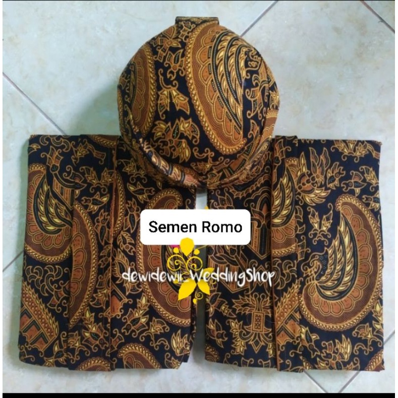 Set Lengkap Baju Prewedding / Baju Couple Adat Jawa - Motif Semen Romo