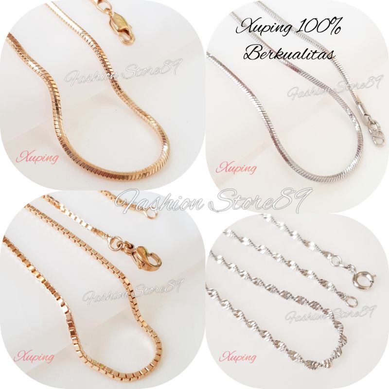 Xuping Kalung import Bestquality Silver RoseGold Antikarat Kalung Lapis emas 18k bestseller