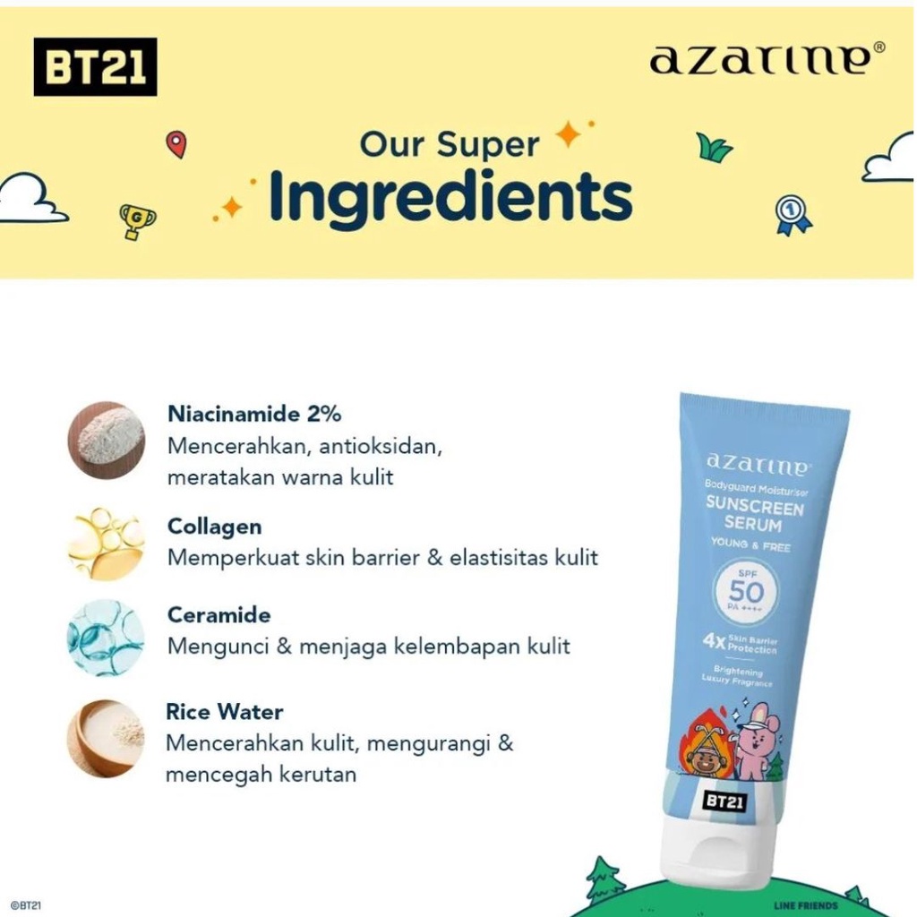 AZARINE X BT21 BTS SUNSCREEN