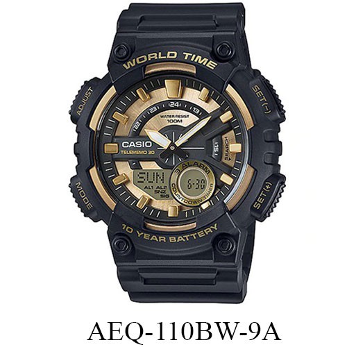 Casio Original  AEQ-110W/BW Jam Tangan Pria - Digital - Karet - G-shock