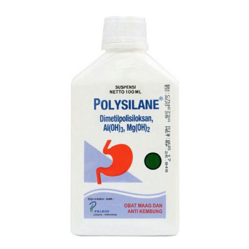 Polysilane Syrup Cair Suspensi 100ml / Obat Maag - Asam Lambung - Kembung - Gastritis