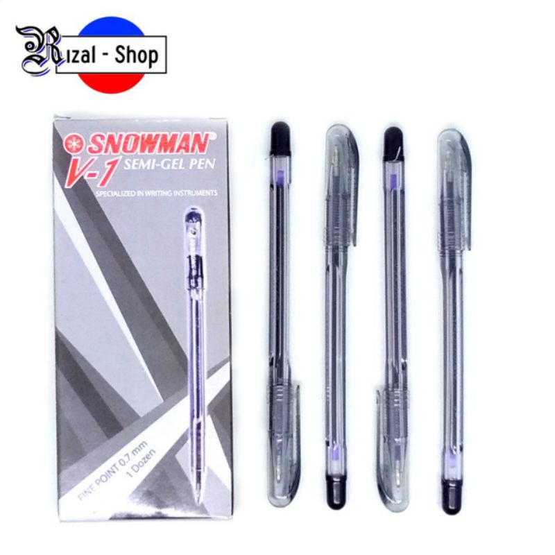 

Pulpen / Bolpen Semi Gel Snowman V-1 / 0.7 mm Hitam