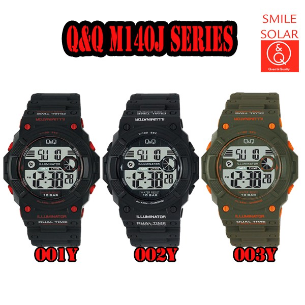 SALE Jam Tangan Remaja Pria Casual Sporty Rubber Digital Original Q&amp;Q QNQ QQ M140 M140J Series