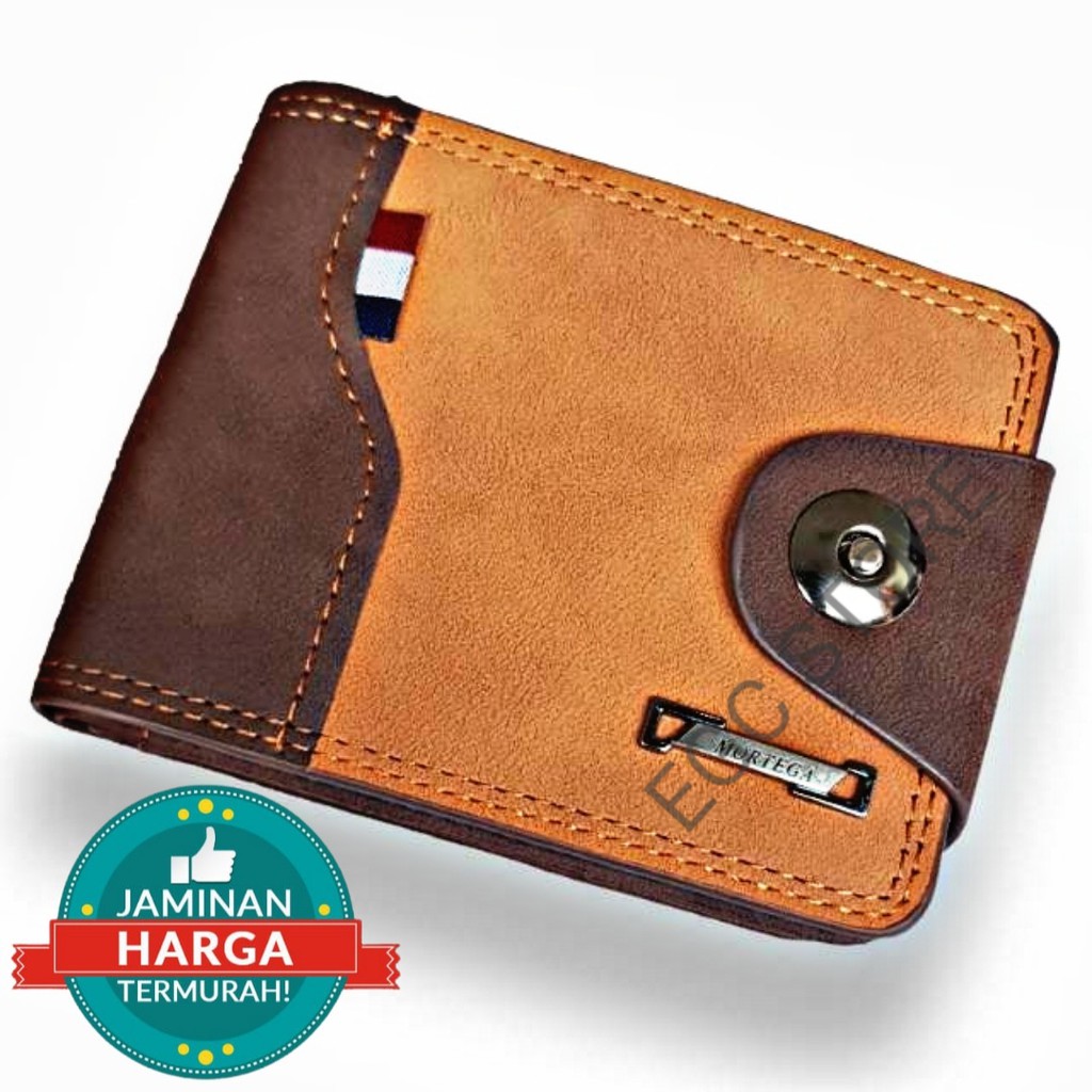 DOMPET MORTEGA PRIA KANCING BAHAN KULIT / MORTEGA MAN LEATHER WALLET - M-1009, M-1049