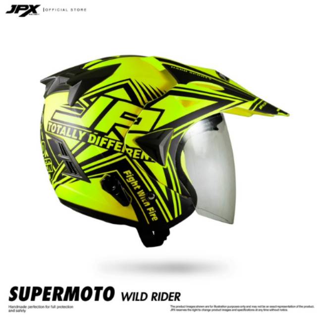 Helm JPX Semi Cross Wild Riders Kuning