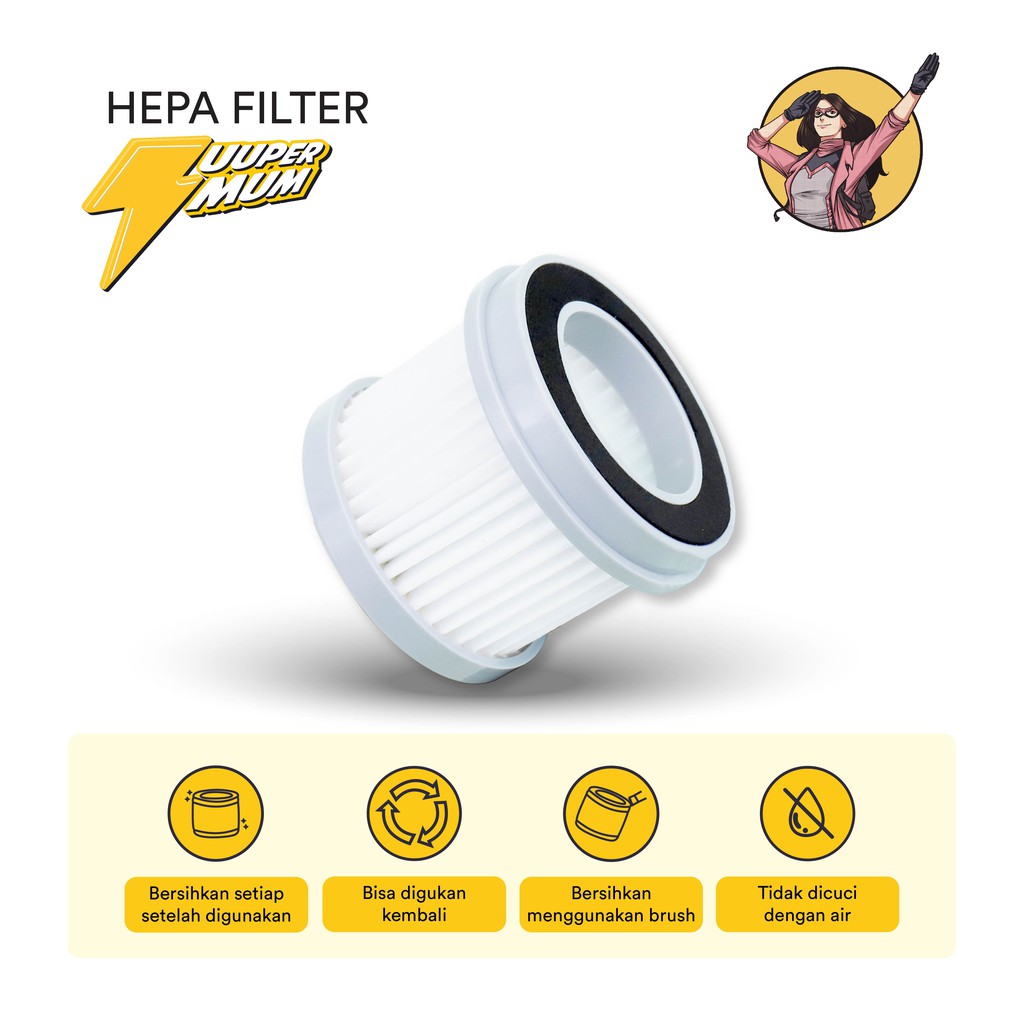 Jual HEPA Filter for ZuuperMum Vacuum Cleaner UV Dust Mites ZP01 & ZP02