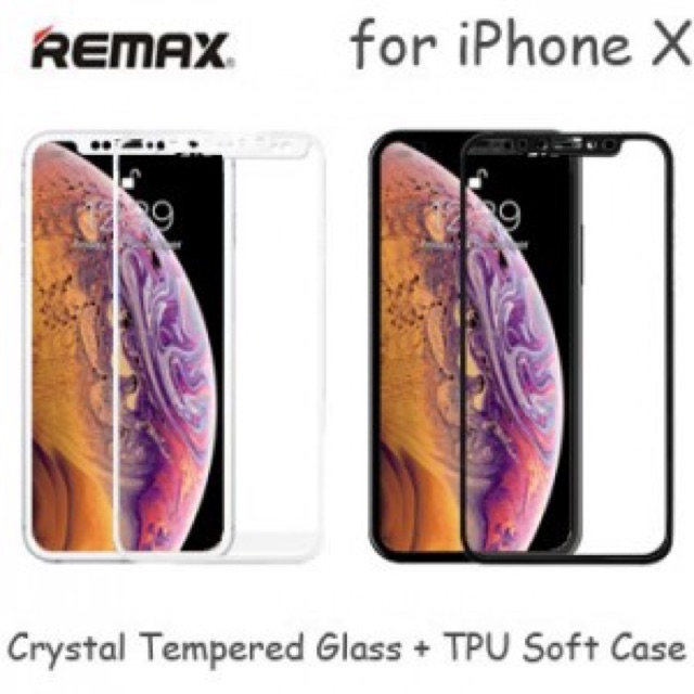 Remax Crystal Set Tempered Glass TPU Soft Case iPhone XS GL-08