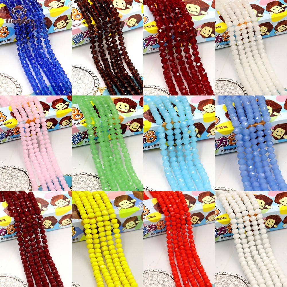 【TK】 6mm Multi colors Crystal Faceted Rondelle Glass Beads Bracelet Necklace DIY Jewelry Making Accessories