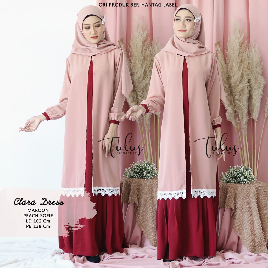 CLARA DRESS// DRESS MUSLIM// DRESS WANITA//GAMIS MURAH//GAMIS BAGUS