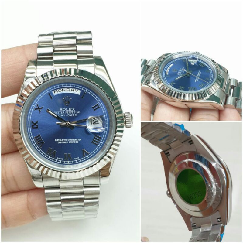 JAM TANGAN PRIA ROLEX DAYDATE SILVER AUTOMATIC JAPAN GRADE PREMIUM AAA+