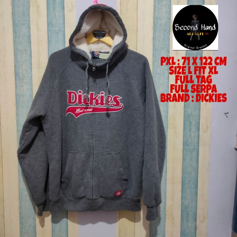 Hoodie Zipper Dickies Original Second Full Tag Full Serpa Size L fit XL PXLd 71X122cm
