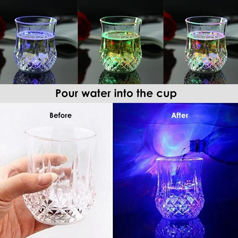 1 Pc Gelas Air Minum Bahan Akrilik Dengan Lampu LED Untuk Pesta Ulang Tahun