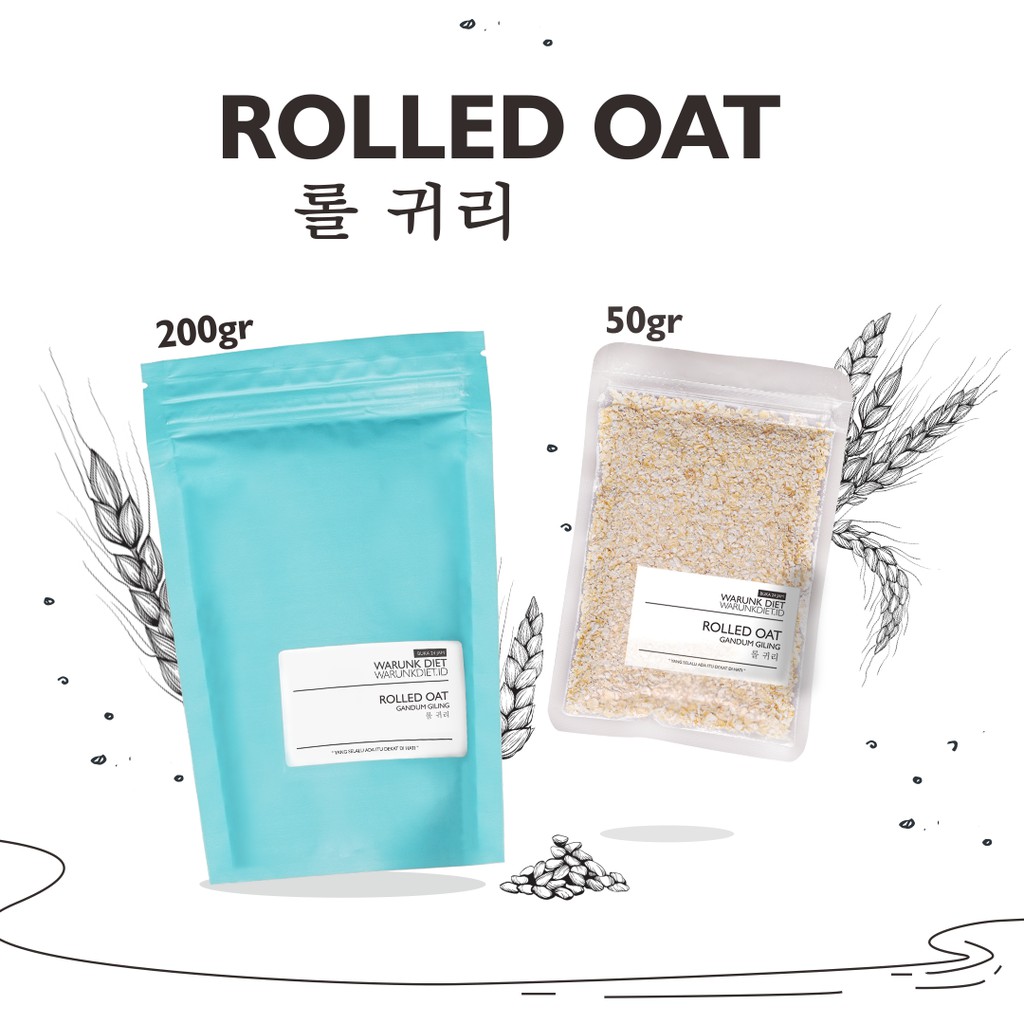 

ROLLED OAT Old Fashioned Oats Gandum Utuh 200gr Granola High Fiber Addict Ingredients Menir Sehat