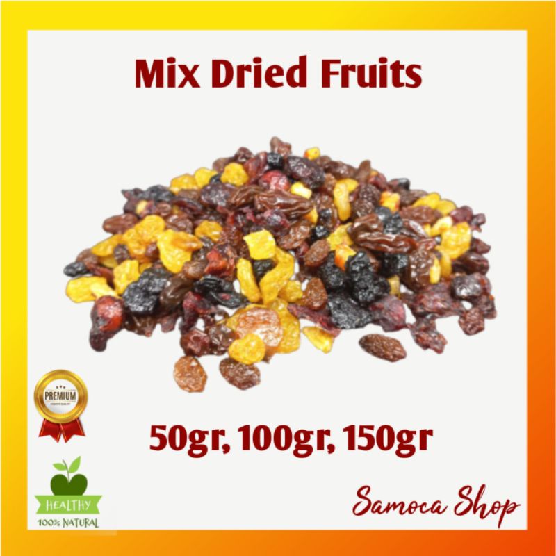 

Mix Dried Fruits Buah Kering Campur Cemilan Diet Sehat 50gr, 100gr, 150gr