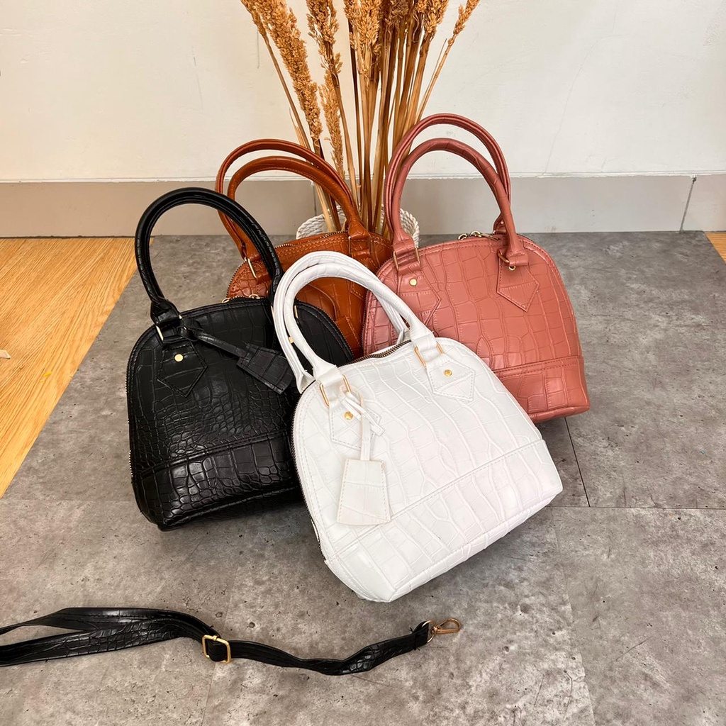 PREMIUM ALMA CROCO TOP HANDLE BAG