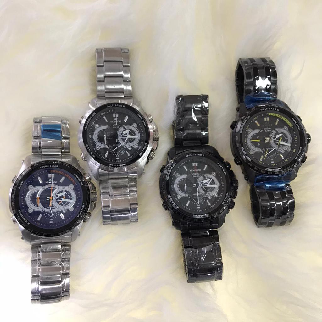 JAM TANGAN PRIA WANITA | RANTAI | KULIT | KARET | MURAH | PRIA CASIO EDIFICE EQW T720dc SILVER BLACK