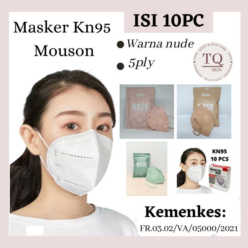 Masker Kn95 Medis Mouson Original Warna Warni Mouson Nude putih