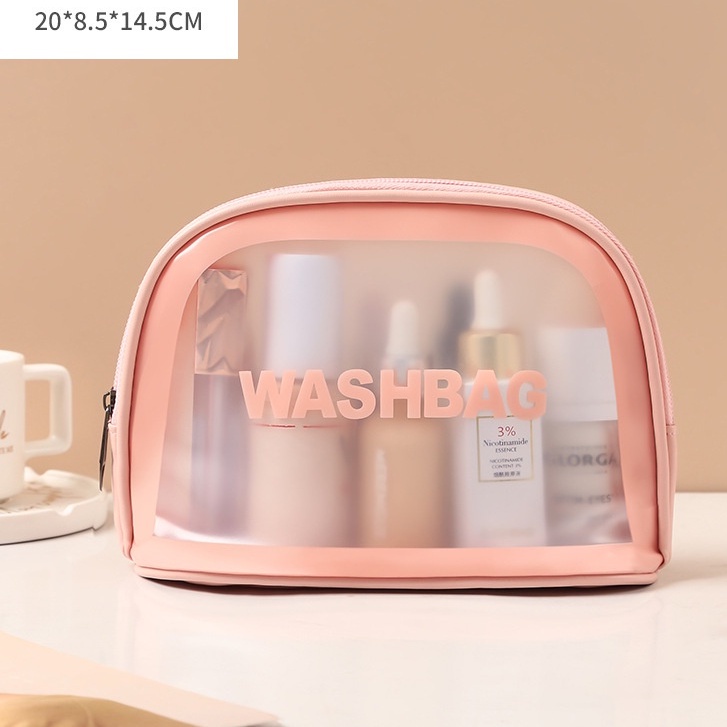 GO! WK624 Tas Kosmetik Transparan Pouch Travel MakeUp Bag Organizer washbag Waterproof