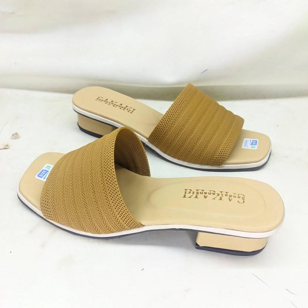 SAKAKI HEELS 3CM -  Sepatu Sandal Wanita RAJUT IMPORT Pesta remaja terbaru higheels 3cm main kekinian new bernike IMPORT ORIGINAL hak hell sedang OF33.