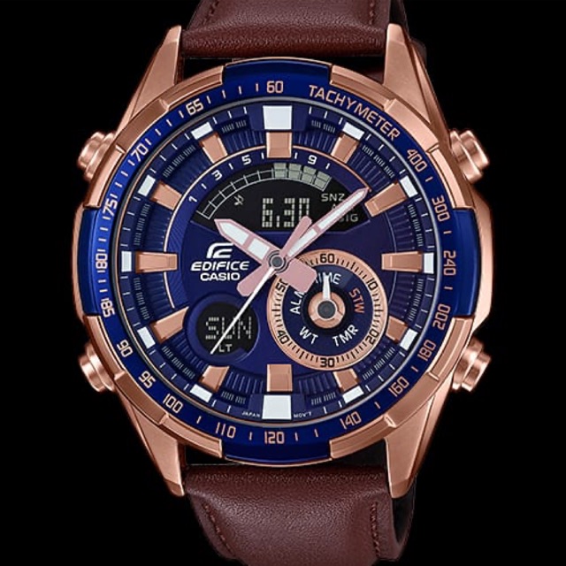 Jam Tangan Pria Merk Casio Edifice Kulit Type ERA 600 Stainlesd Steel