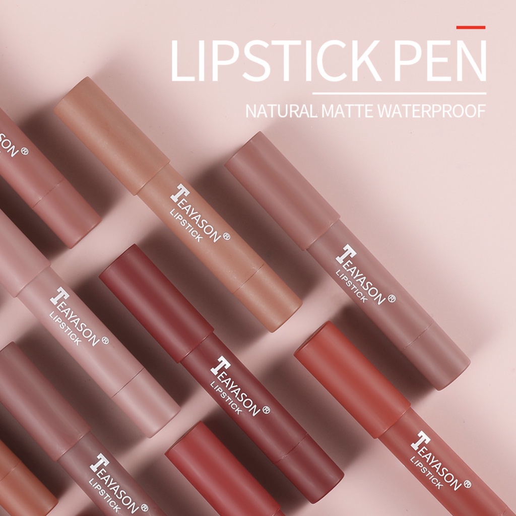 Teayason Crayon Lipstick Non Stick Waterproof Tahan Air Matte Makeup Kosmetik TE001