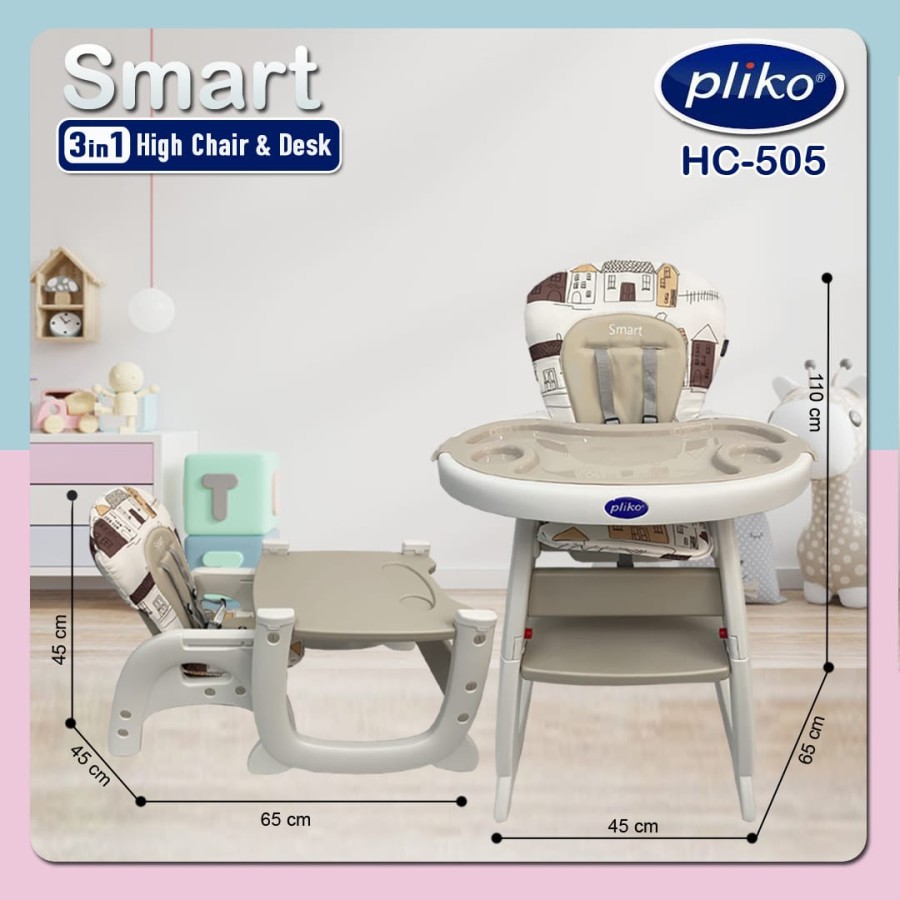 High Chair Pliko Smart 505 / Pliko HC-620 5in1 High Chair and Desk Smart LX