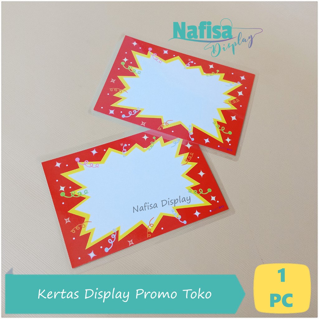 

Karton Display Harga Promo Obral 2 Sisi Laminating Nafisa SHL