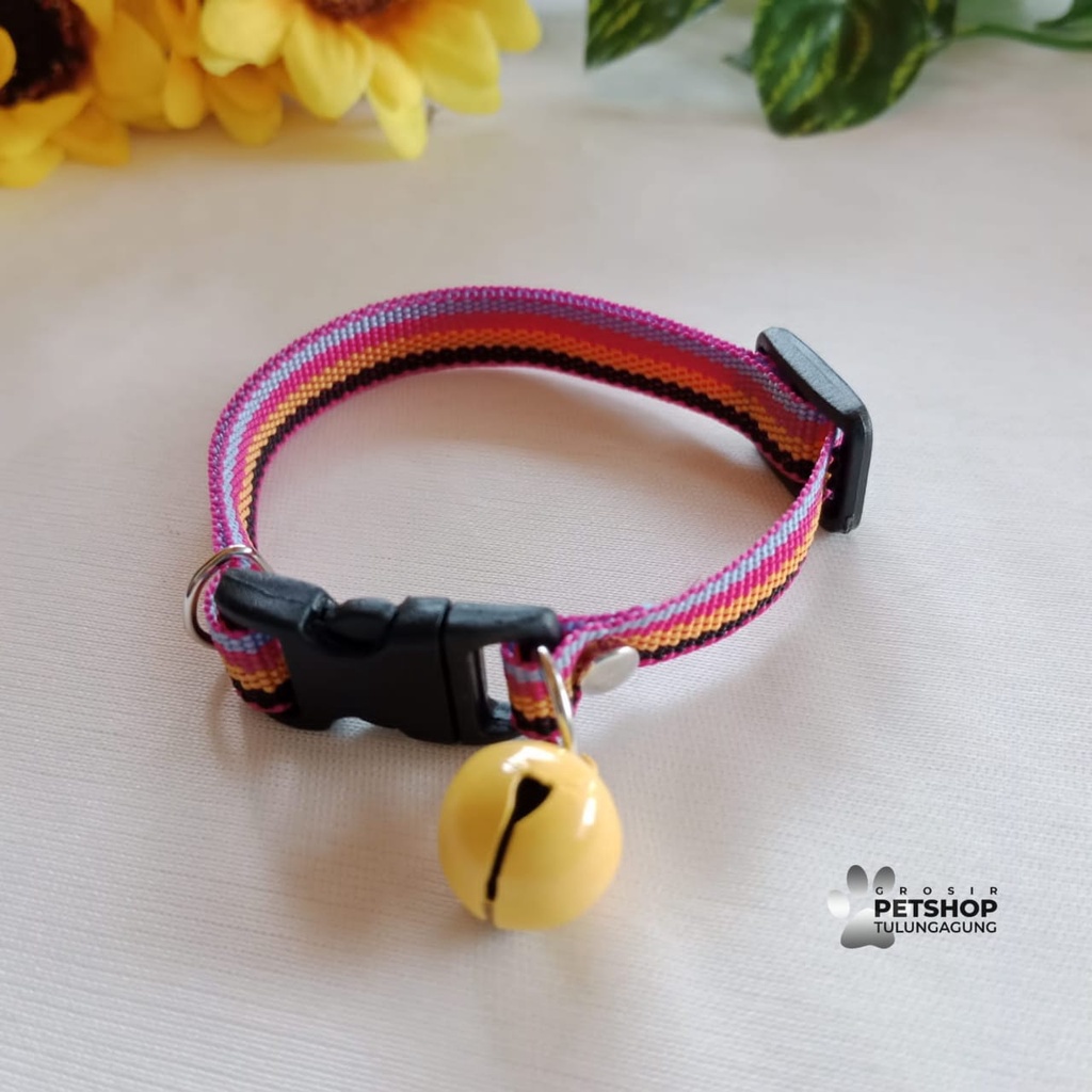 Kalung Kucing Dan Anjing Motif Stripe bahan tebal Premium