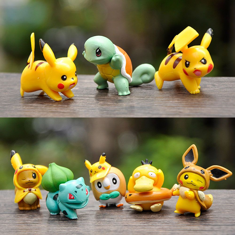 Needway  8Pcs/Set Pikachu Action Figures PVC Doll ornaments Pokemon Action Figures Pikachu Miniatures Model Toys Gifts Pokemon Doll Toys Figurine Model