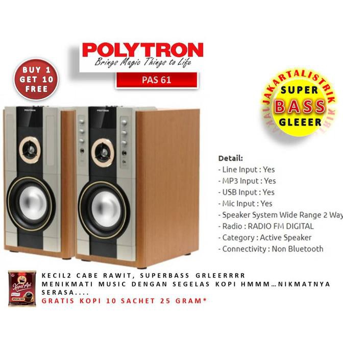 Bass Cabe Rawit Gleer  Polytron Pas 61 M Speaker Aktif Saharaksatria