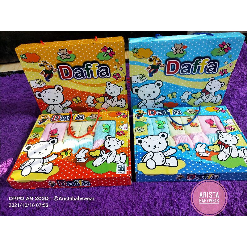 SNI DAFFA - 1lusin/12pcs celana pop bayi polos bordir packing BOX Lucu