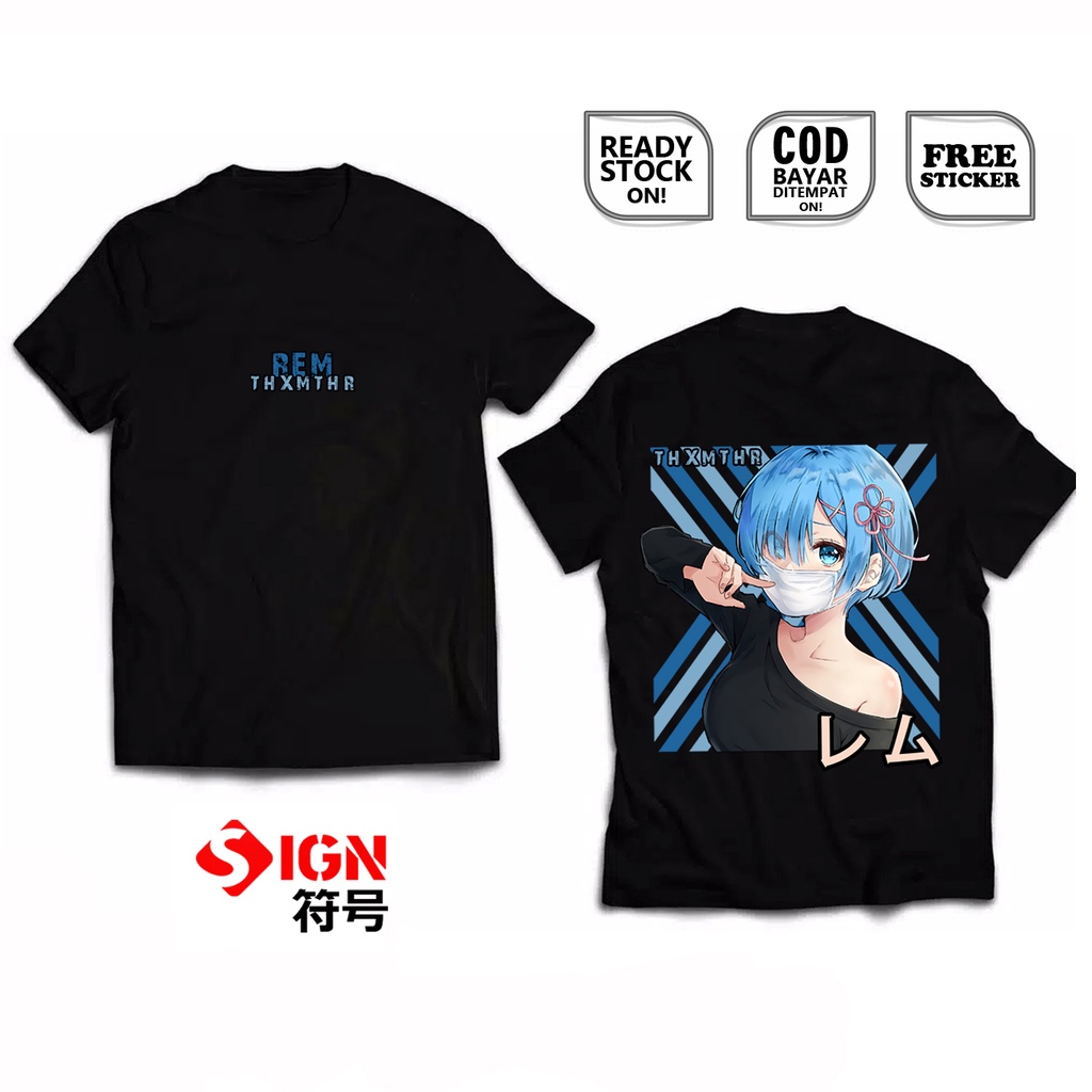 KAOS REM RE ZERO WAIFU ANIME MANGA NATSUKI SUBARU EMILIA SATELLA ECHIDNA BAJU JEPANG COSPLAY JAPAN CULTURE OTAKU WIBU SIGN CLOTH