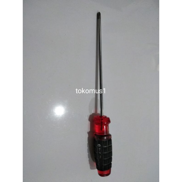 OBENG PLUS ( + ) GAGANG KARET PANJANG UKURAN 8 INCH