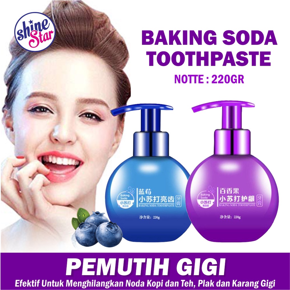 SHINE STAR - [ BISA COD ] BAKING SODA WHITENING PASTA GIGI AMPUH MEMUTIHKAN GIGI KUNING INSTAN PUTIH PERMANEN