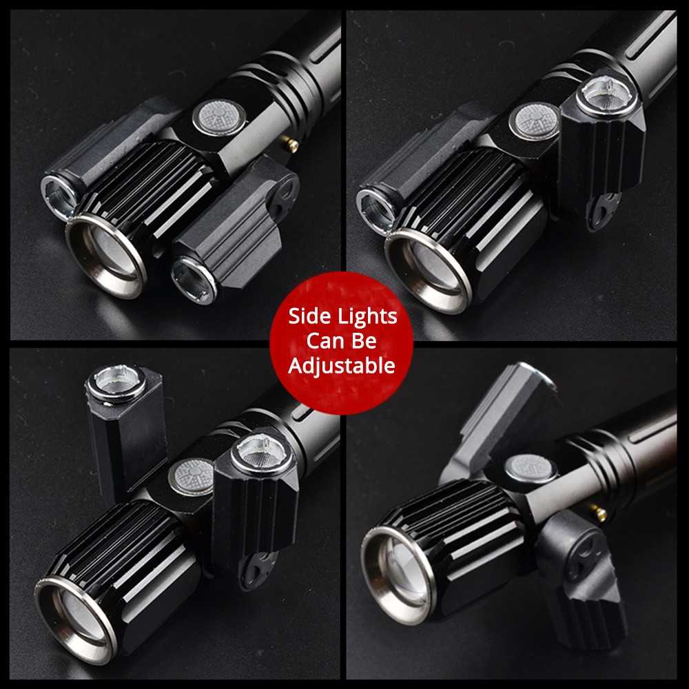 IDN TOOLS - TaffLED Senter LED Rotating Zoom Cree T6 + 2 x XPE 15000 Lm - KS-738