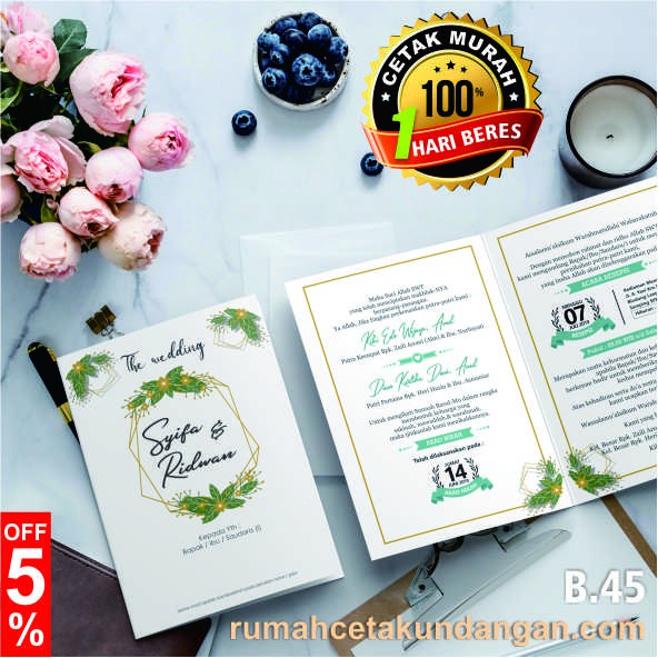 [B.45] CETAK UNDANGAN PERNIKAHAN MURAH, UNDANGAN CUSTOM, VINTAGE, RUSTIC, MODERN, ELEGANT, UNIK