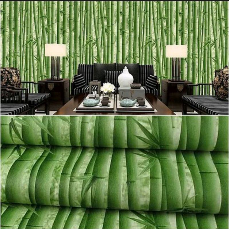 wallpaper dinding motif bambu