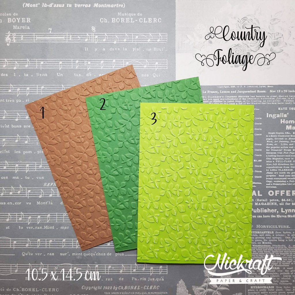 

Emboss Paper - COUNTRY FOLIAGE - Embossing Folder Kertas Timbul