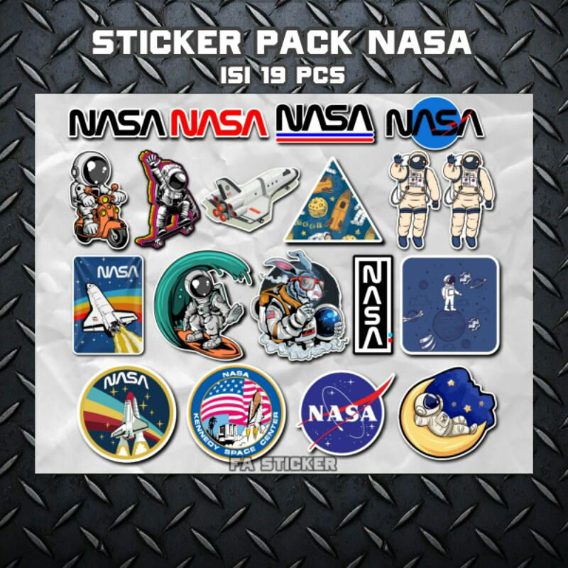 Stiker Pack NASA Sticker Aesthetic Motor Stiker Helm Stiker Motor Sticker Motor Hp Tumblr Case Laptop