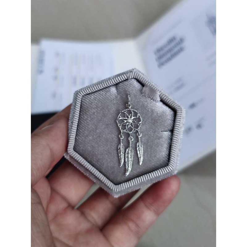 Liontin emas berlian asli Dream catcher Whizliz lengkap