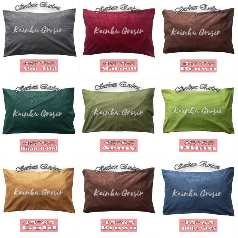 HARGA GROSIR SARUNG BANTAL PREMIUM ( Sarban Random) Uk 45 x 65