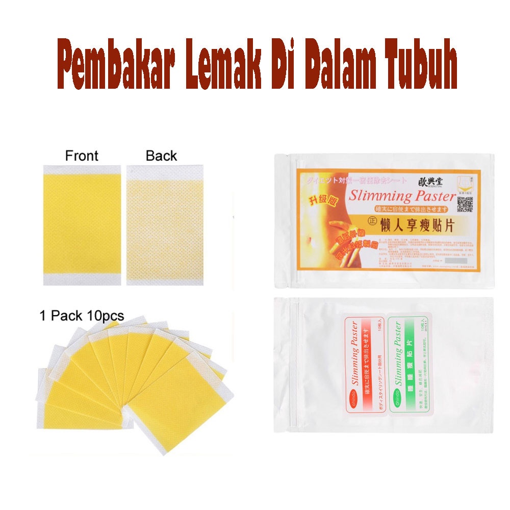 Slim Patch Koyo Pelangsing Perut 100% ORIGINAL Membakar Lemak Perut Koyo Pembakar Lemak Perut - 1 Pack Isi 10 Sachet