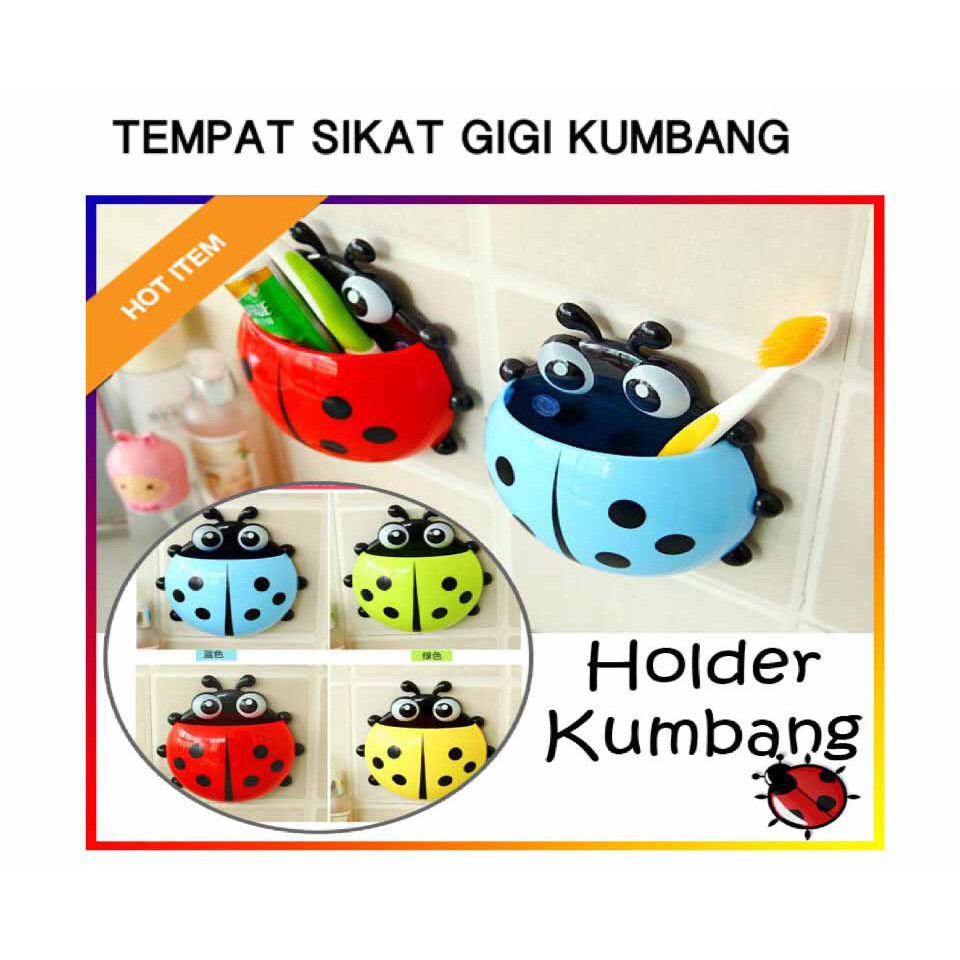 YA 506 - TEMPAT SIKAT GIGI KUMBANG / LADYBUG TOOTHBRUSH HOLDER