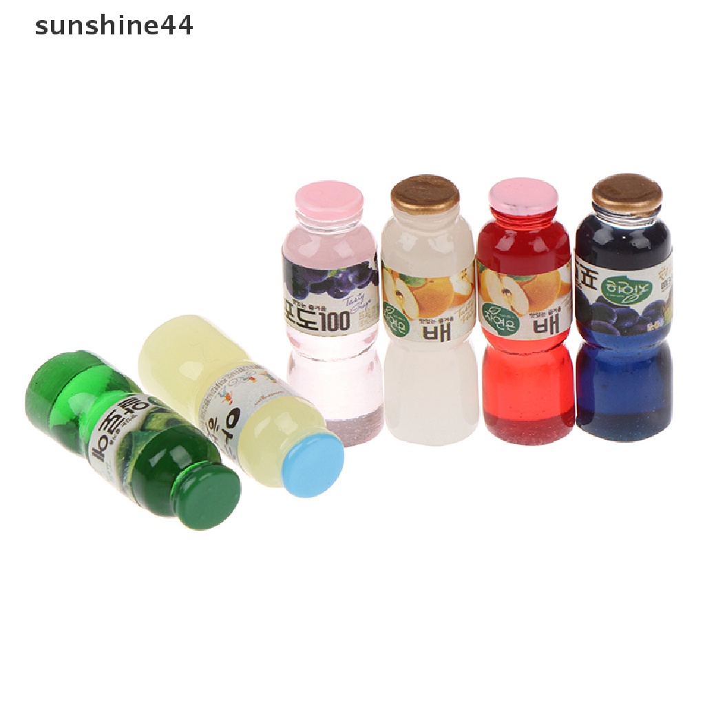 Sunshine 5Pcs Miniatur Botol Minum Skala 1: 12 Untuk Aksesoris Dapur Rumah Boneka